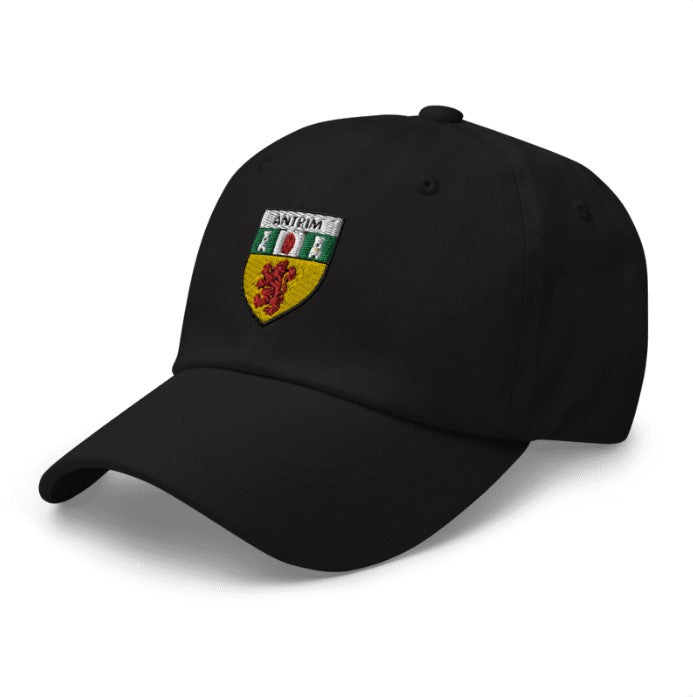 County Antrim Supporters Crest Baseball Cap Black County Wear